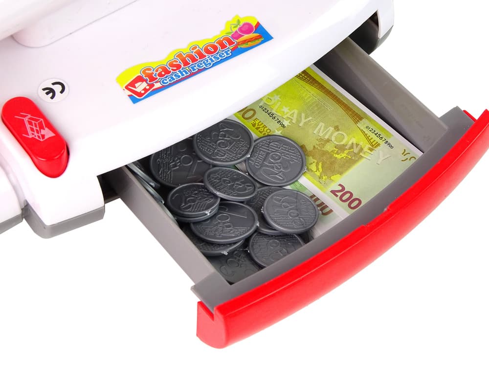 LEAN TOYS Dotyková pokladna s príslušenstvom, čítačkou a zvukmi 4