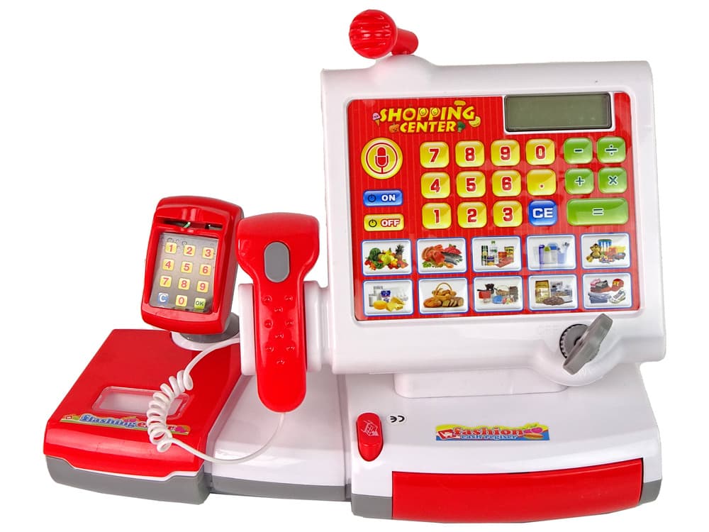 LEAN TOYS Dotyková pokladna s príslušenstvom, čítačkou a zvukmi 2