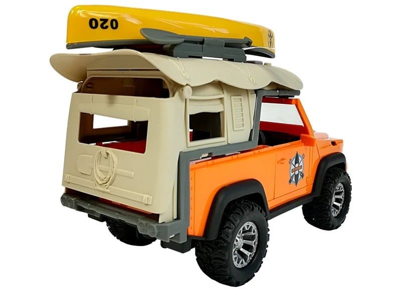 LEAN TOYS Avtodom Jeep z zvoki in lučmi ter kajakom 3