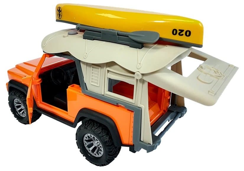 LEAN TOYS Avtodom Jeep z zvoki in lučmi ter kajakom 4