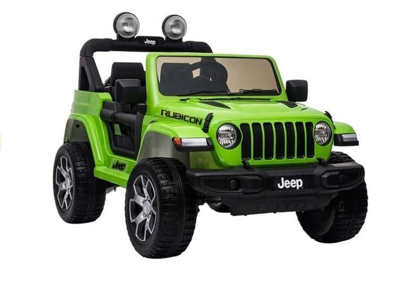 LEAN CARS Akumulatorski Jeep Rubicon 4x4, LED luči, MP3, daljinec, zelen