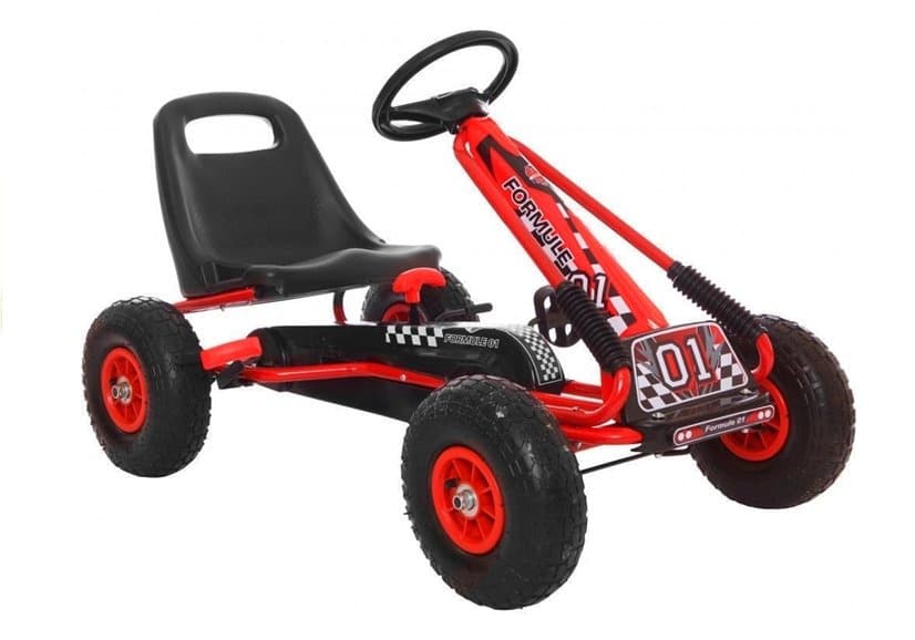 Rdeč gokart A-15 s pnevmatikami