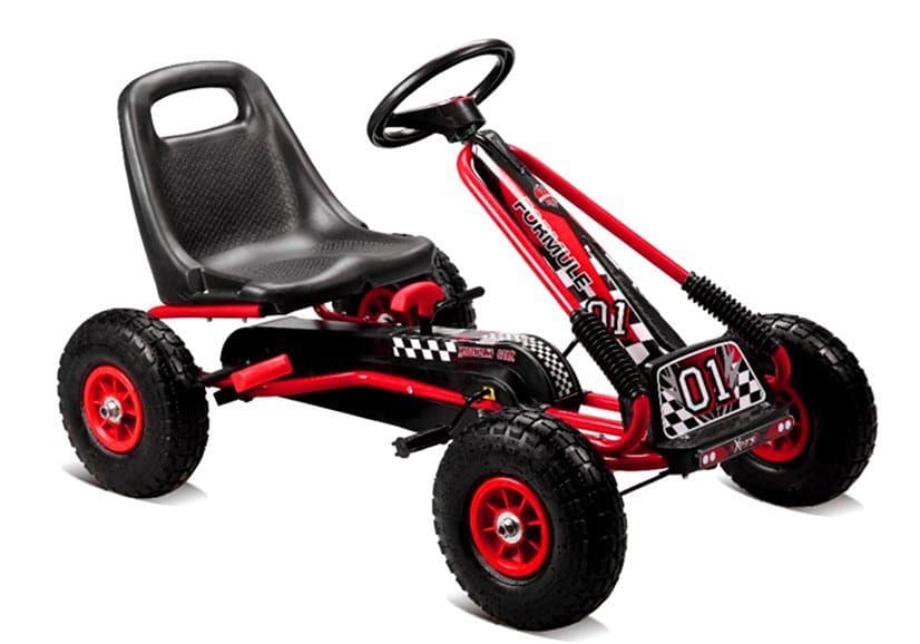 Rdeč gokart A-15 s pnevmatikami 2