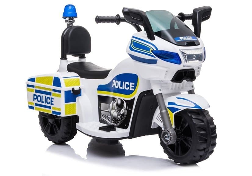 LEAN CARS Motor na akumulator, policijski, beli