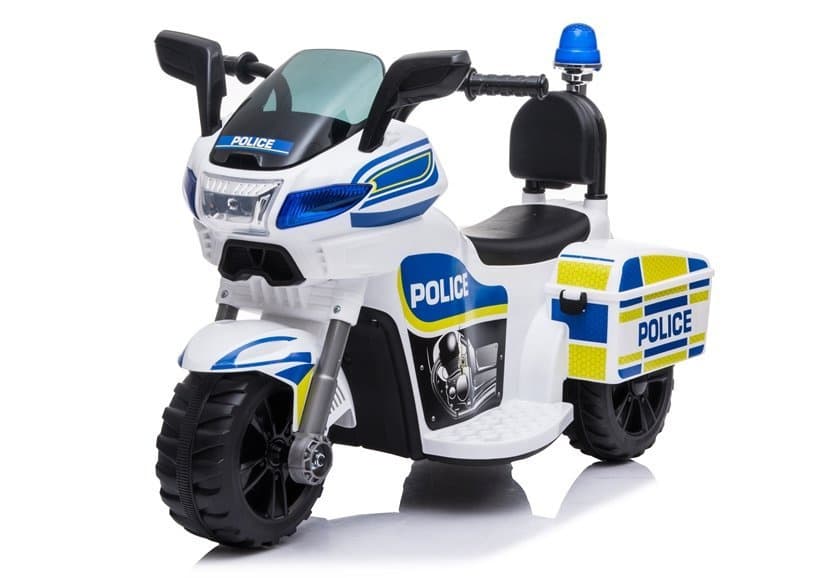 LEAN CARS Motor na akumulator, policijski, beli 3