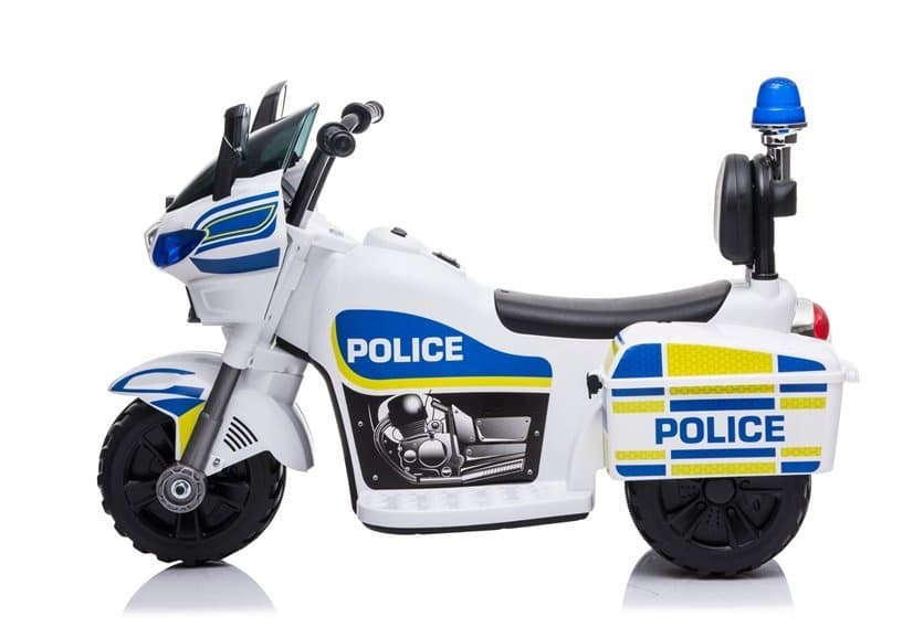 LEAN CARS Motor na akumulator, policijski, beli 2