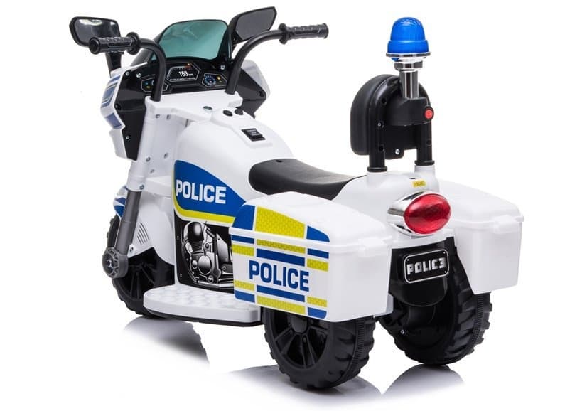 LEAN CARS Motor na akumulator, policijski, beli 4