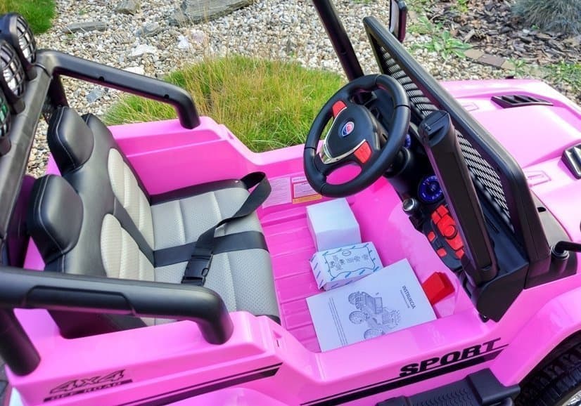 LEAN CARS Jeep S2388 na akumulator, roza, 4x45W 8