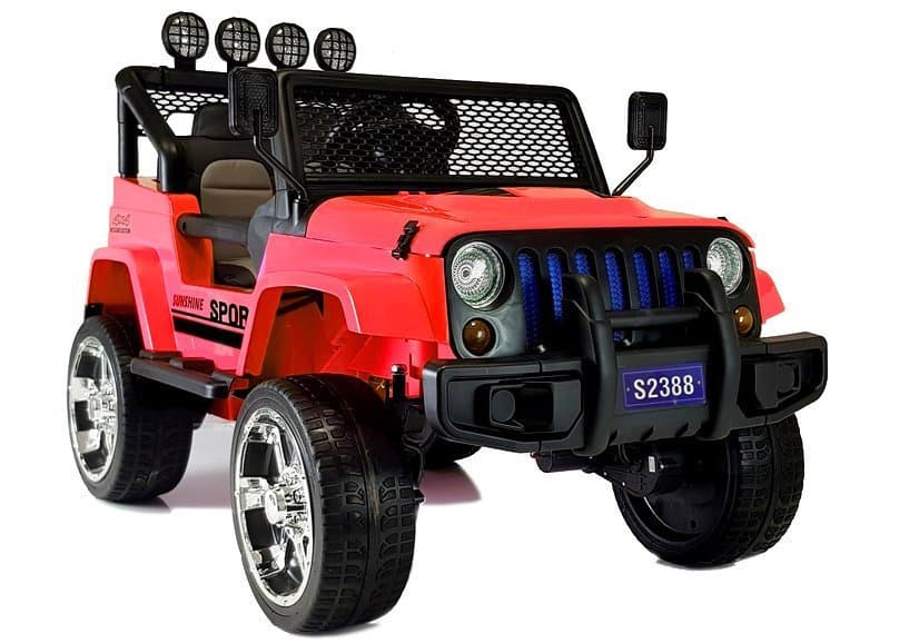 LEAN CARS Jeep S2388 na akumulator, rdeč, 4x45W