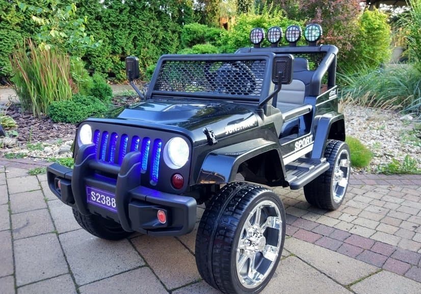 LEAN CARS Jeep S2388 na akumulator, črn, 4x45W 3