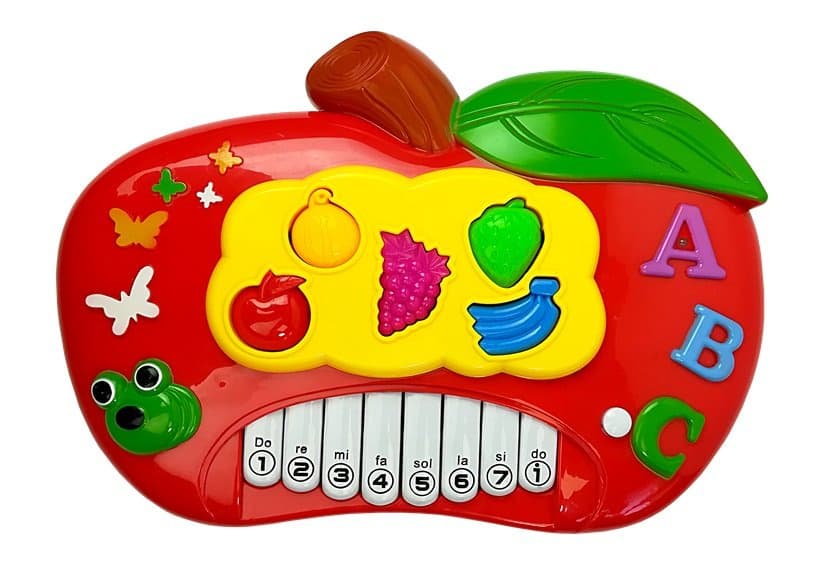LEAN TOYS Elektronsko pianino 'Jabolko' z mikrofonom 2