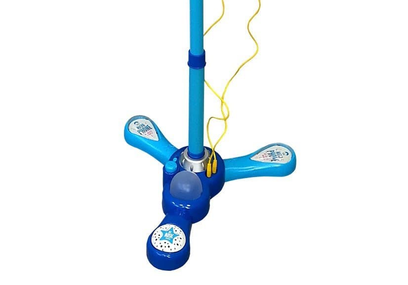 LEAN TOYS Karaoke set z mikrofonom in stojalom, modri 4