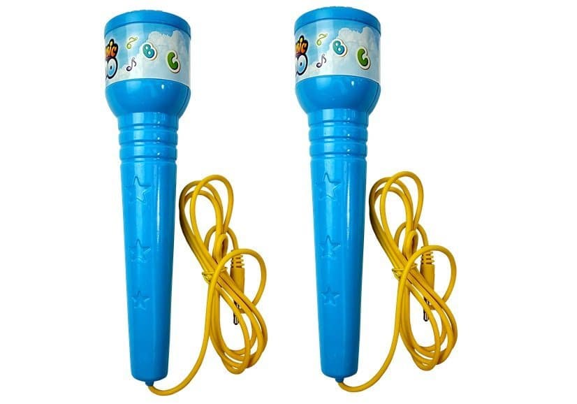 LEAN TOYS Karaoke set z mikrofonom in stojalom, modri 6