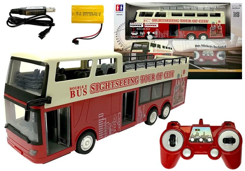 DOUBLE E dvonadstropni avtobus na daljinsko upravljanje R/C 2.4G, 1:18