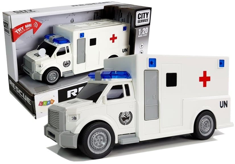 LEAN TOYS reševalni avto z zvokom, 1:20