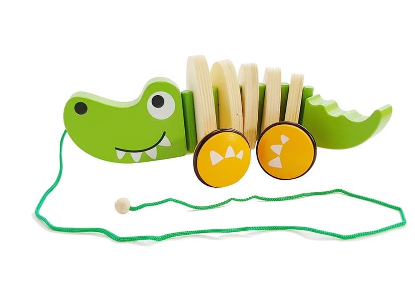 LEAN TOYS lesen krokodil na kolesih, 18 cm 2