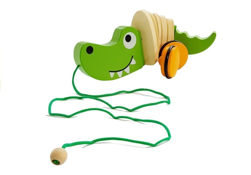 LEAN TOYS lesen krokodil na kolesih, 18 cm 3