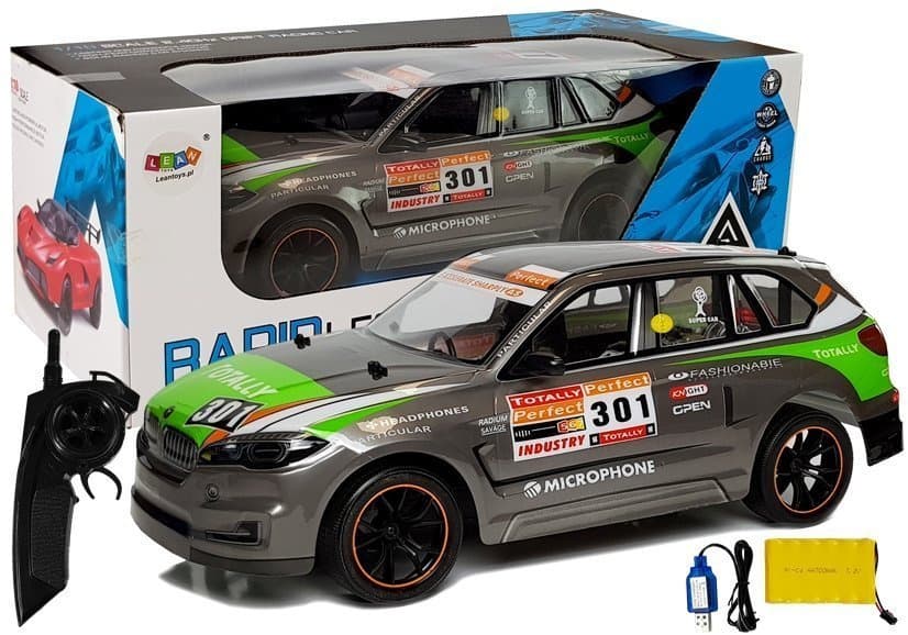 Daljinsko vodeno športno RC vozilo, 1:10, 2.4G, sivo