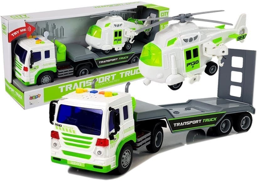 Avto transporter na akumulator, 1:16, s helikopterjem
