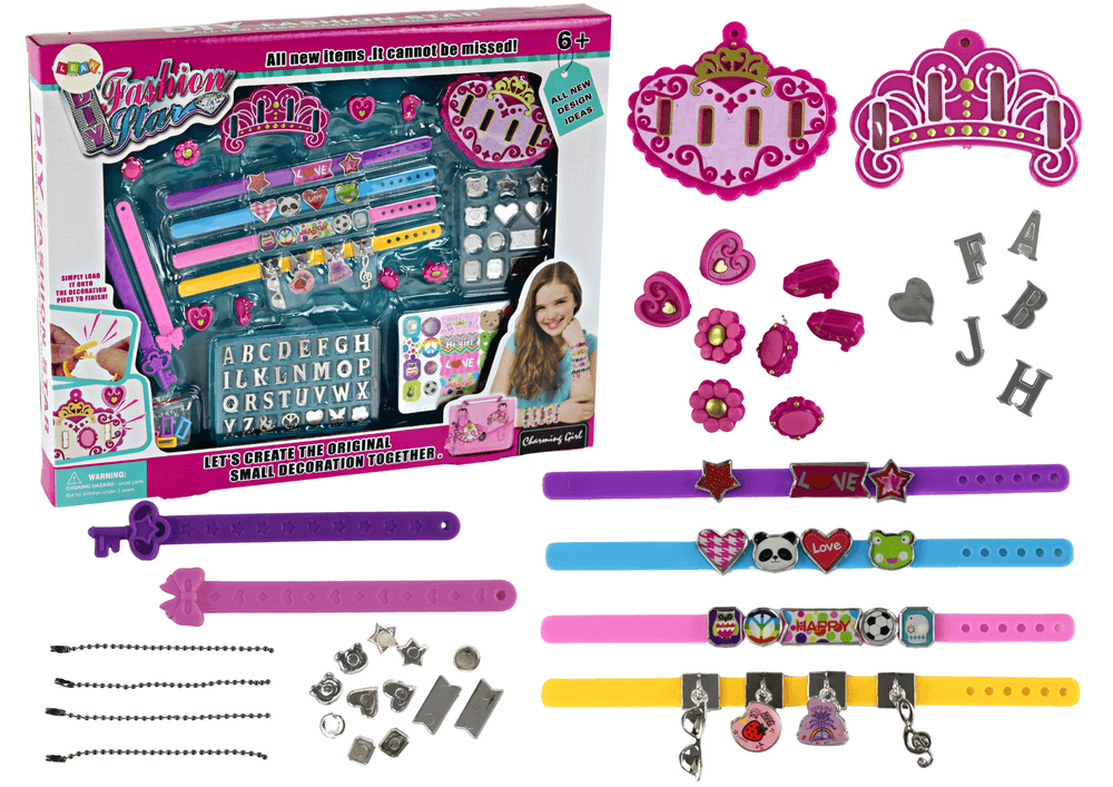 Komplet za izdelavo nakita LEAN TOYS: zapestnice, obeski, črke DIY