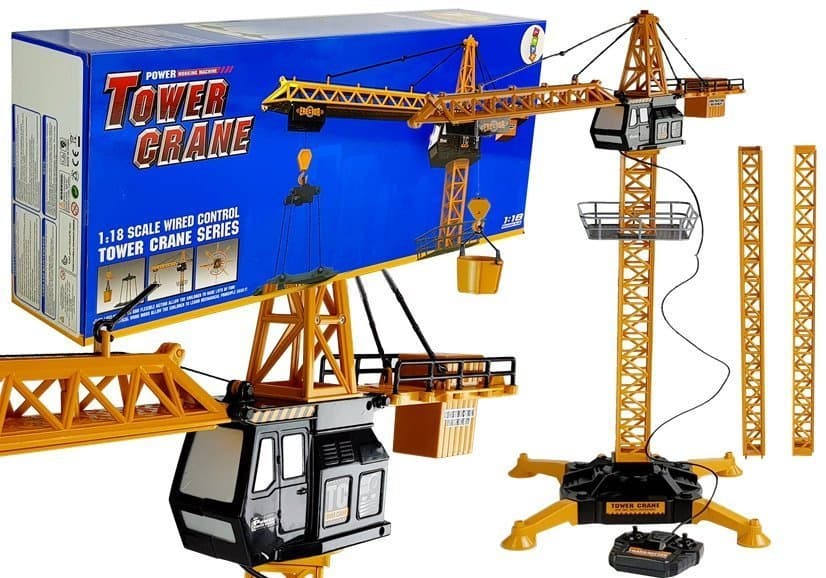 Gradbeni žerjav LEAN TOYS na daljinsko vodenje, s kavljem, 182 cm