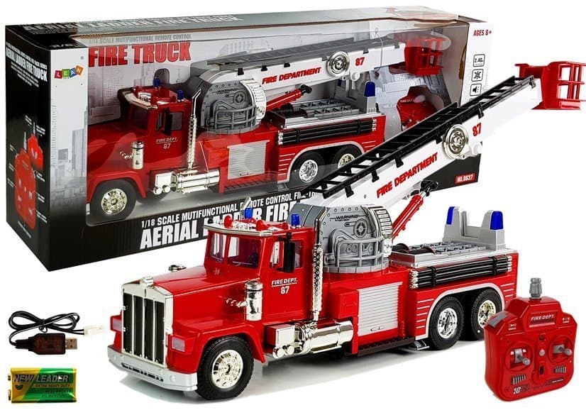 Velik gasilski tovornjak LEAN TOYS (60cm) z R/C, LED, zvok