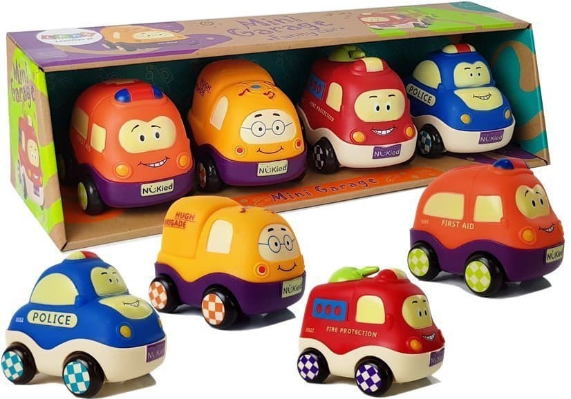 Komplet otroških avtomobilčkov LEAN TOYS: policija, rešilec, 4 kosi