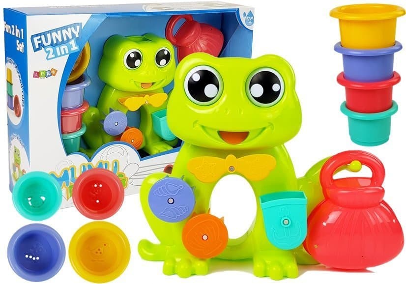 Set za kopanje LEAN TOYS: slap, žaba in vedra