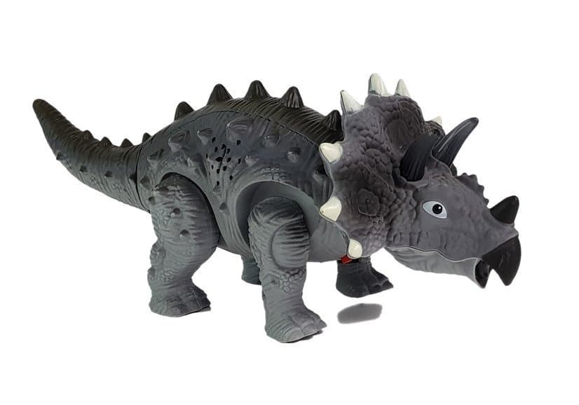 Dinozaver LEAN TOYS Triceratops na baterije, siv 2