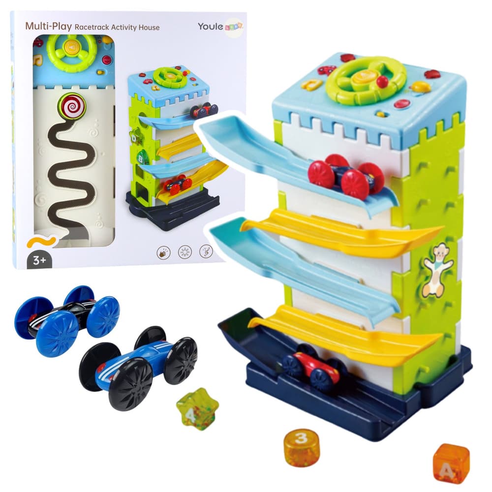 LEAN TOYS Interaktivni izobraževalni blok z avtomobilčki, sortirnik, luči, zvoki