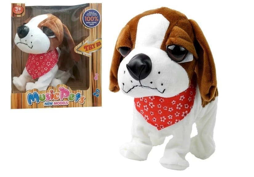 LEAN TOYS Interaktiven psiček, laja, premika rep, senzoričen