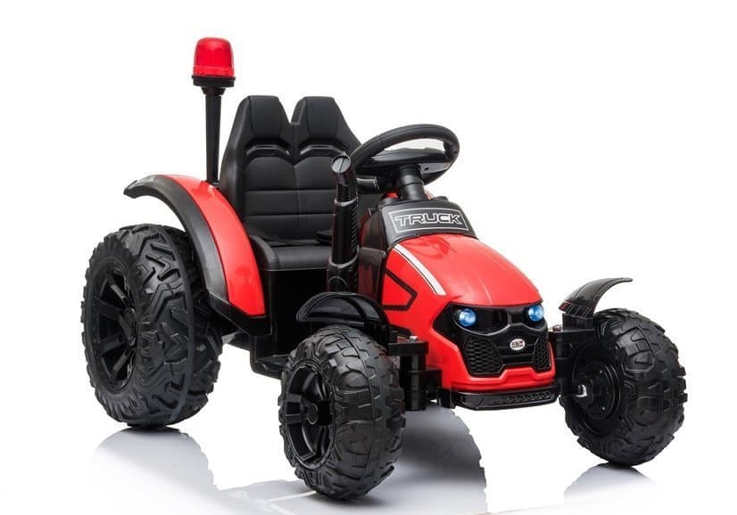 LEAN CARS Traktor na akumulator s prikolico HZB-200, LED luči, MP3 (rdeč) 3