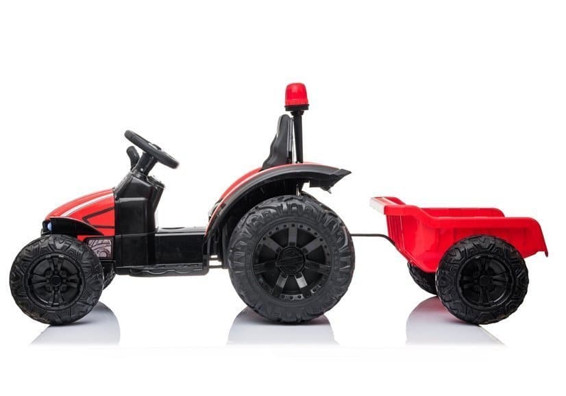 LEAN CARS Traktor na akumulator s prikolico HZB-200, LED luči, MP3 (rdeč) 4