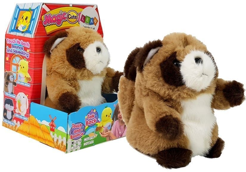 LEAN TOYS Interaktivni govoreči rakun, ponavlja besede, plišast