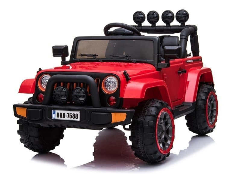 Avto na Akumulator LEAN CARS Jeep BRD-7588 Rdeč 4x4 LED, MP3, Pilot 3