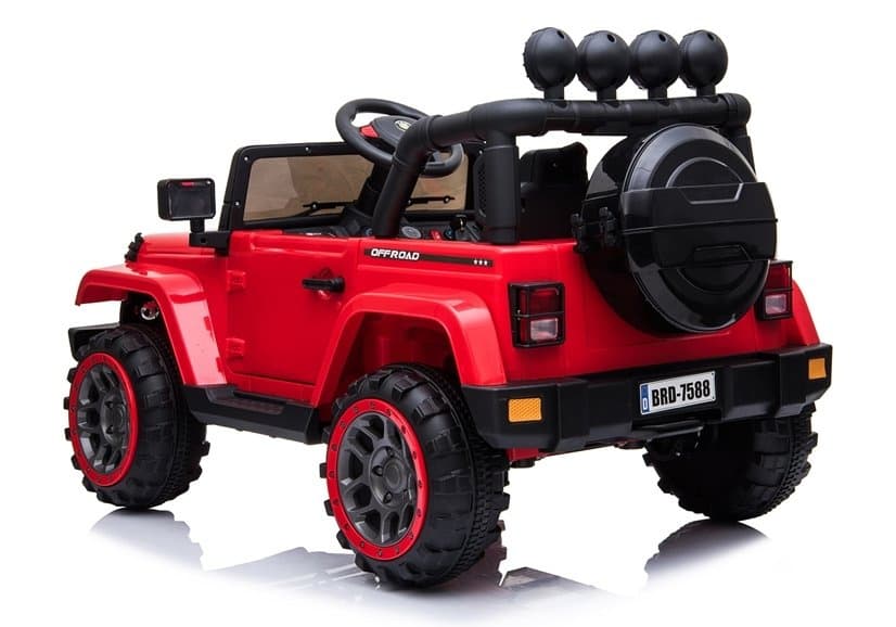 Avto na Akumulator LEAN CARS Jeep BRD-7588 Rdeč 4x4 LED, MP3, Pilot 4