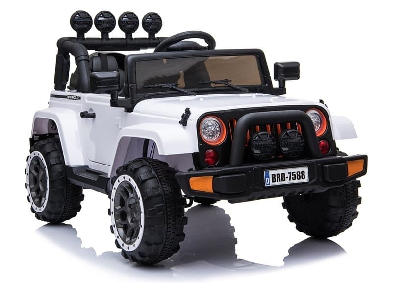 Avto na Akumulator LEAN CARS Jeep BRD-7588 Bela 4x4 LED, MP3, Pilot