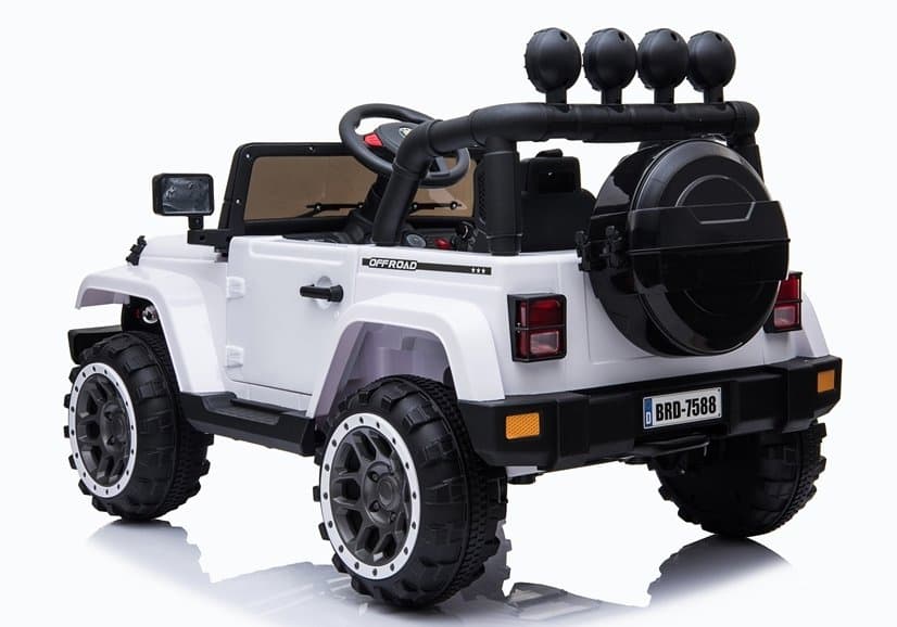 Avto na Akumulator LEAN CARS Jeep BRD-7588 Bela 4x4 LED, MP3, Pilot 3