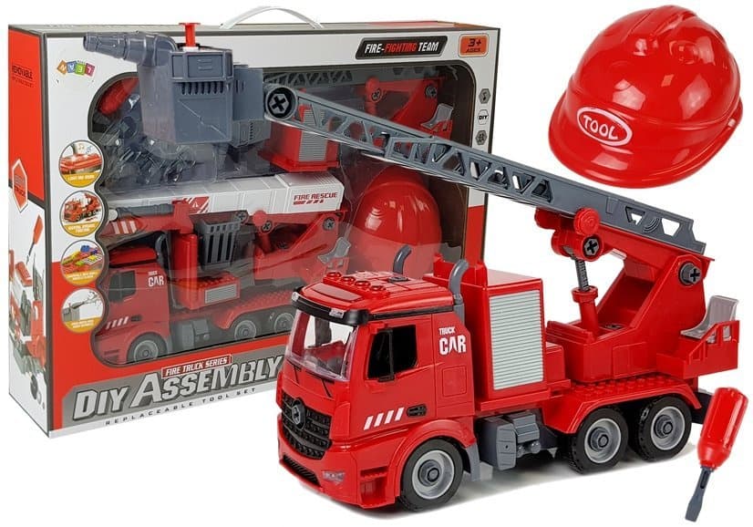 DIY Gasilski Tovornjak 2v1 LEAN TOYS z Zvočnimi in Svetlobnimi Efekti