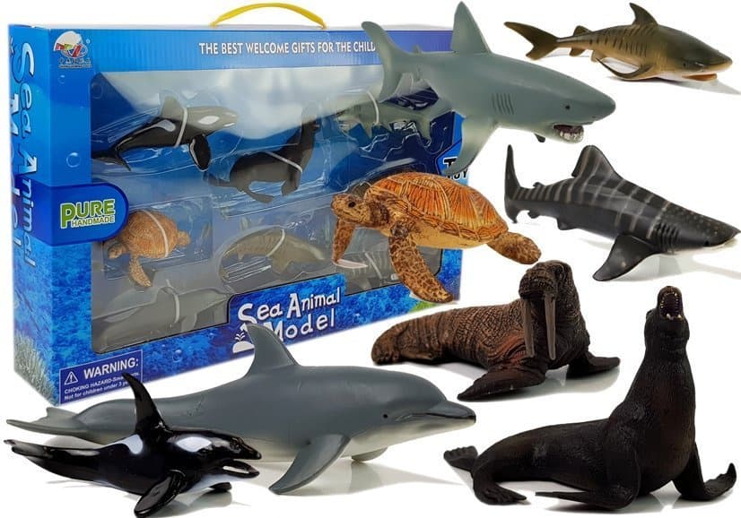 Edukacijske figurice LEAN TOYS: Morski živali, 8 kosov (psi, foka, delfin...)