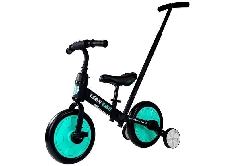 Pogon na pedala in ravnotežni tricikel LEAN TRIKE 3v1, črno-meta