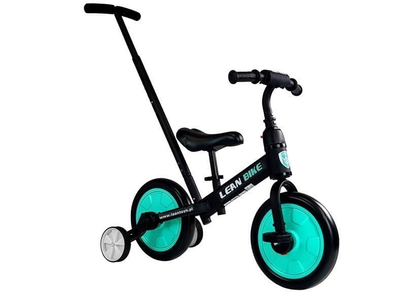 Pogon na pedala in ravnotežni tricikel LEAN TRIKE 3v1, črno-meta 4