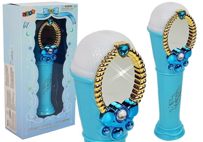 Otroško magično ogledalo z mikrofonom, modro, USB, MP3, lučke