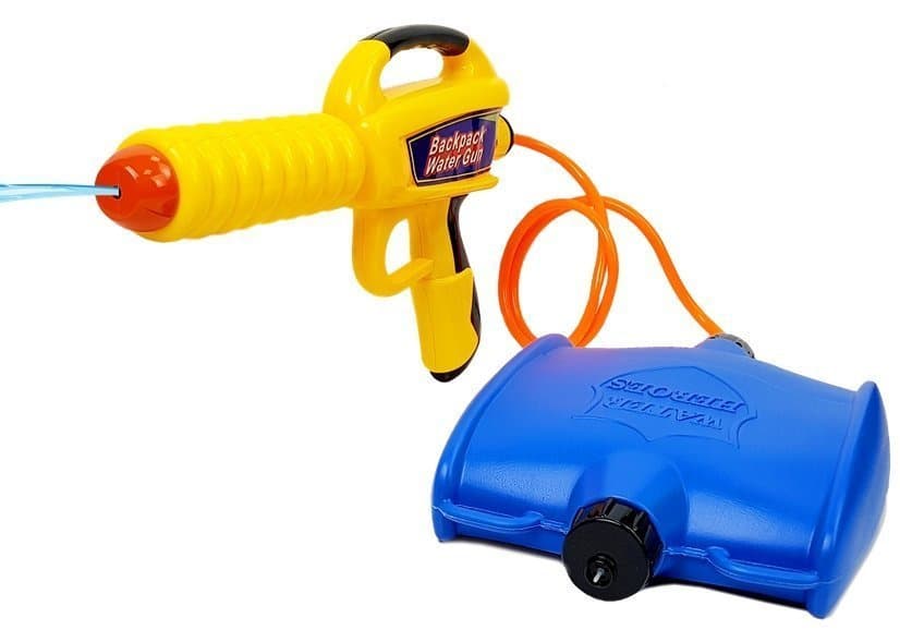 Lean Toys Vodni pištola z rezervoarjem 1080 ml, rumeno-modra