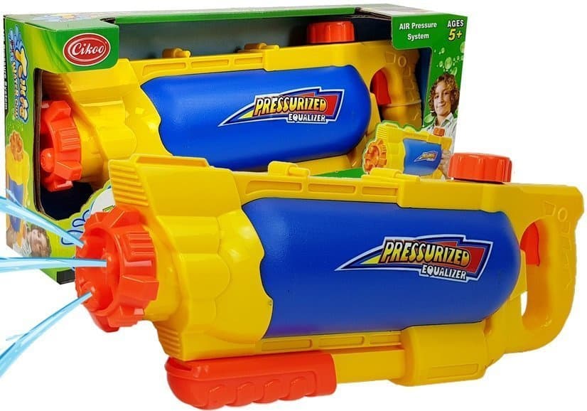 Lean Toys Vodni pištola z rezervoarjem 1450 ml, rumeno-modra