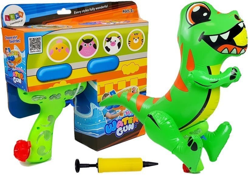 Lean Toys Velika napihljiva vodna pištola Dinosaur