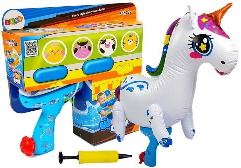 Lean Toys Velika napihljiva vodna pištola Enorogec