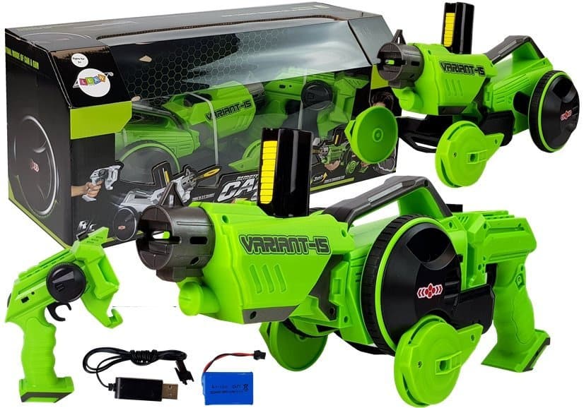 Pištola-izstreljevalka avtomobilček LEAN TOYS 2v1 RC (zelena)
