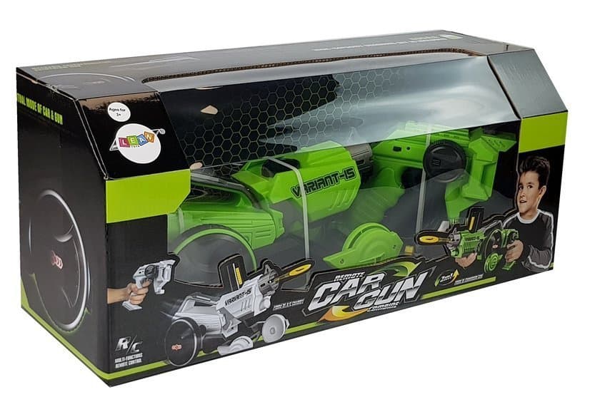 Pištola-izstreljevalka avtomobilček LEAN TOYS 2v1 RC (zelena) 6