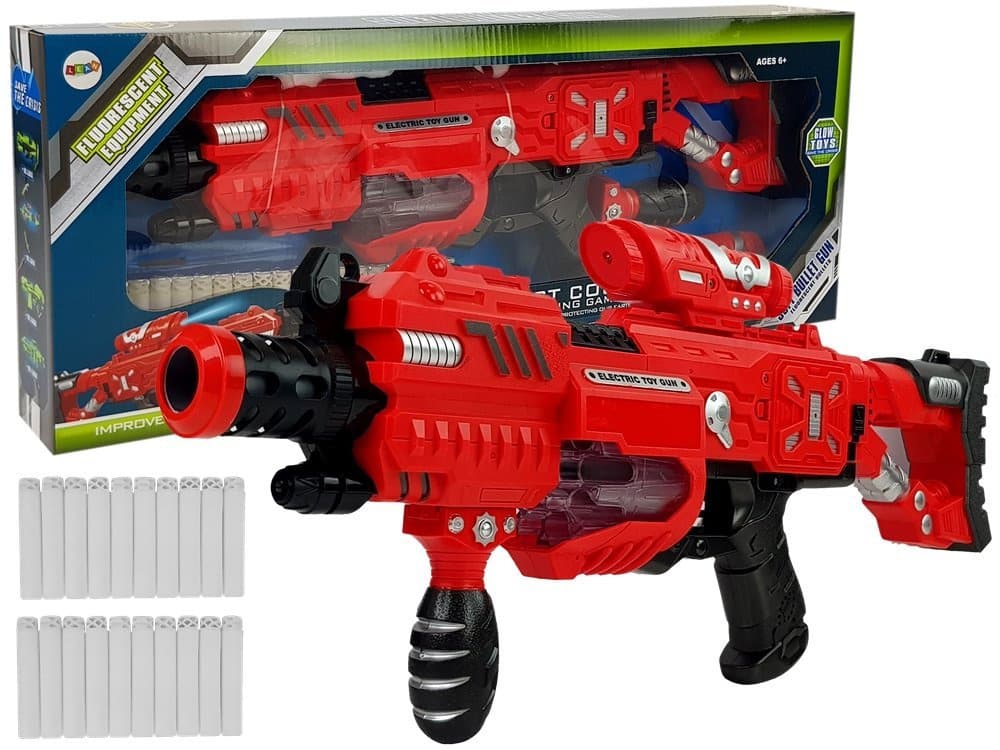 LEAN TOYS Pištola, svetleča v temi, penasti naboje, doseg 45 m